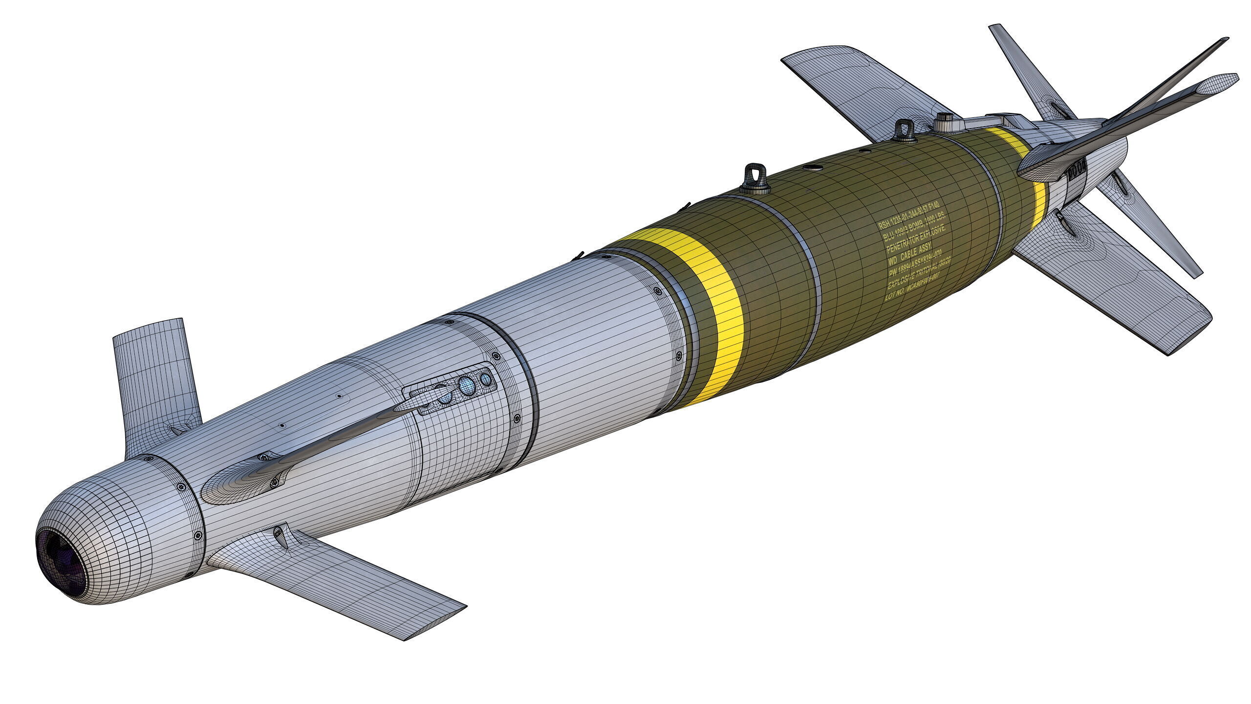 SPICE-2000 Guided Bomb Low-poly 3D model_18