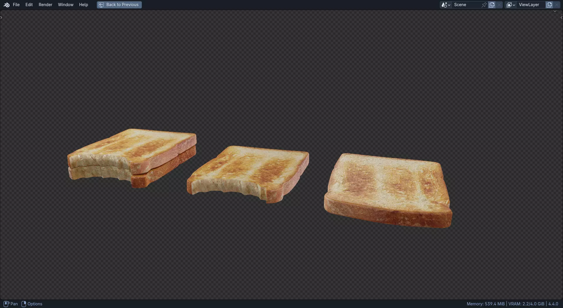toasts Free low-poly 3D model_0