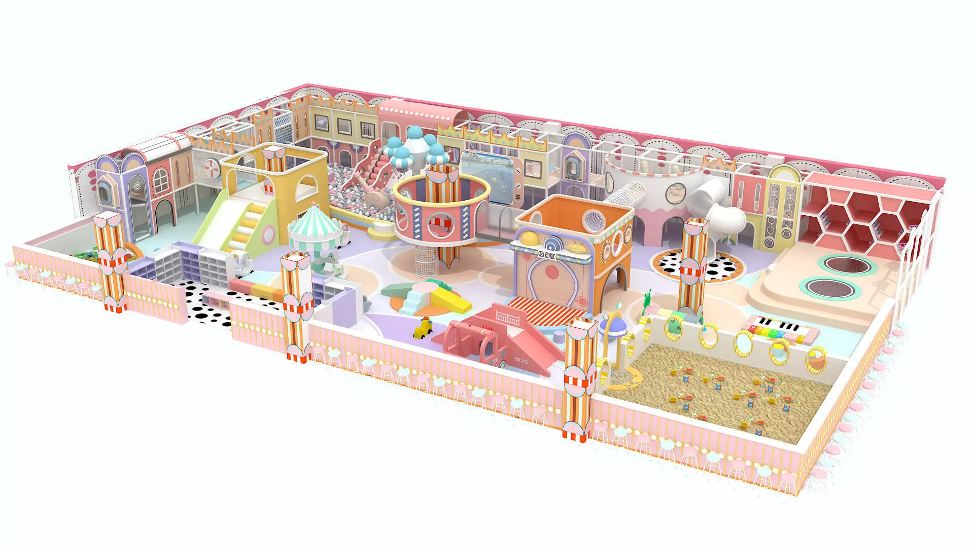 Indoor playground 3D model_0