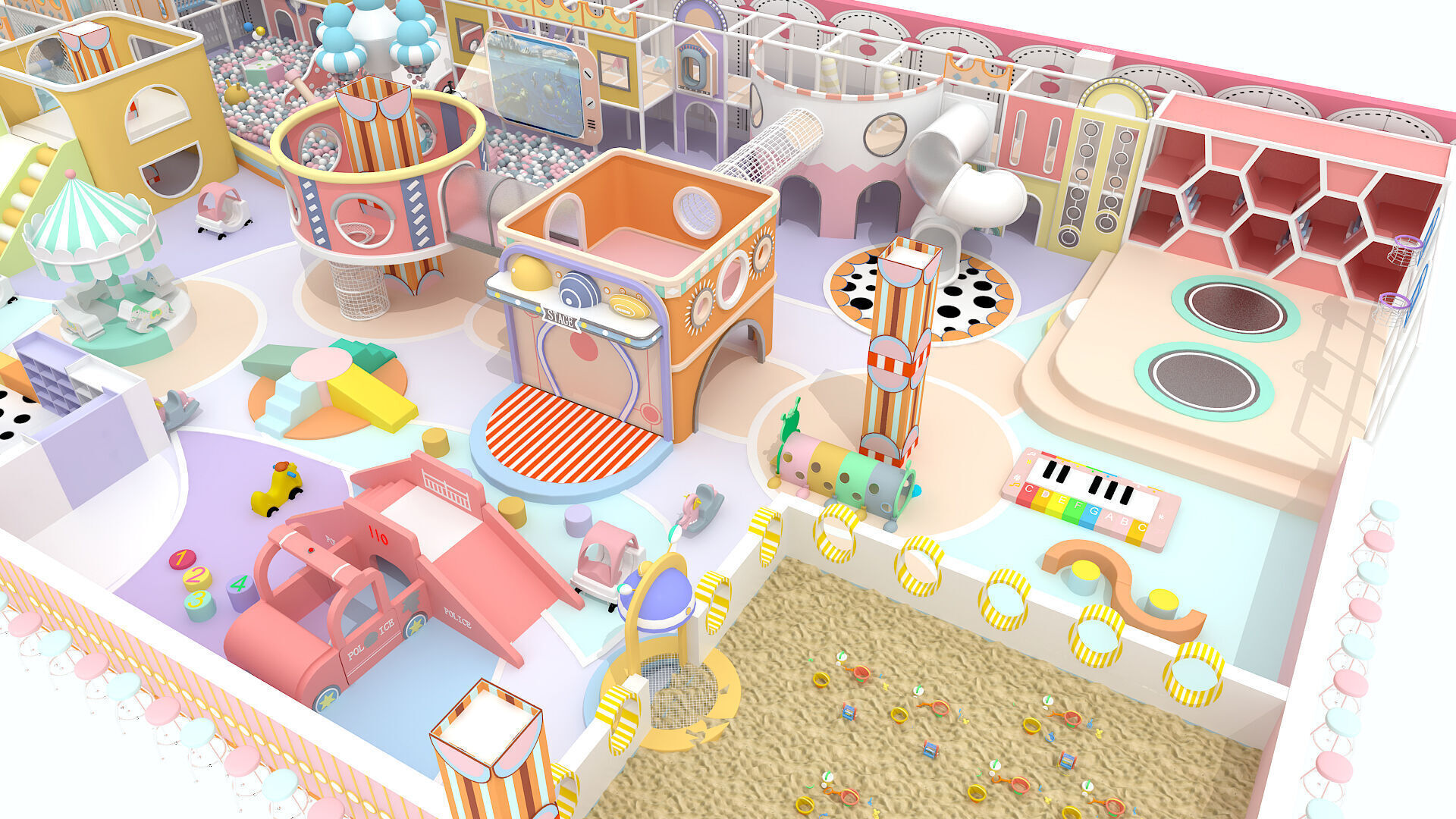 Indoor playground 3D model_8