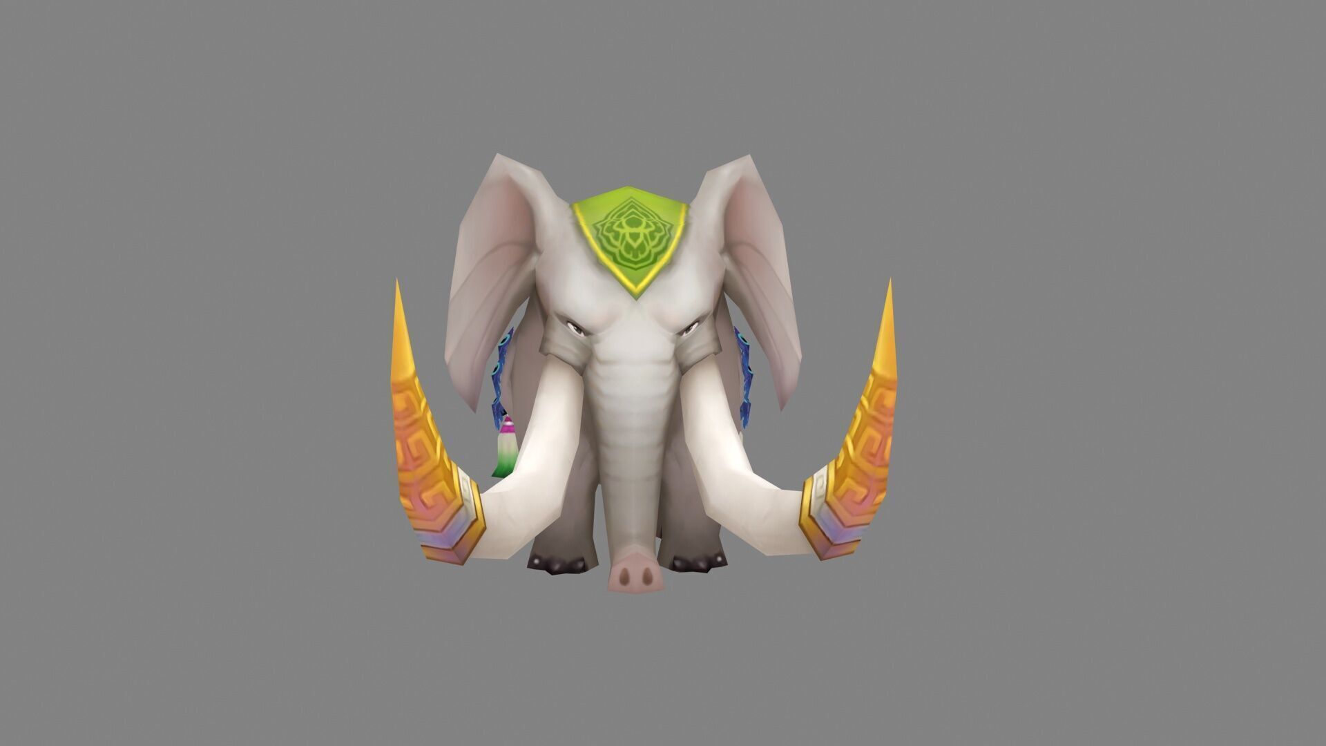 Cartoon Elephant Low-poly 3D model_3
