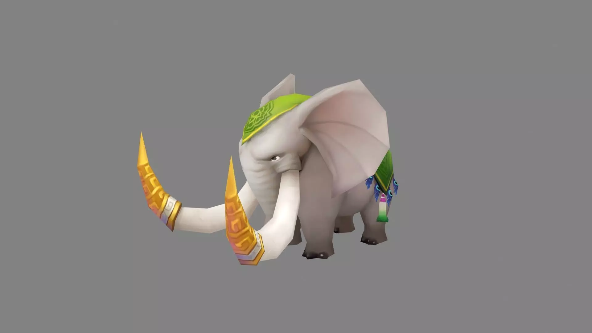 Cartoon Elephant Low-poly 3D model_0