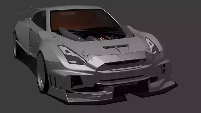 Premium 3D Nissan GTR Model  High Quality and Game-Ready