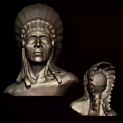 Half-body Indian man portrait 3D print model