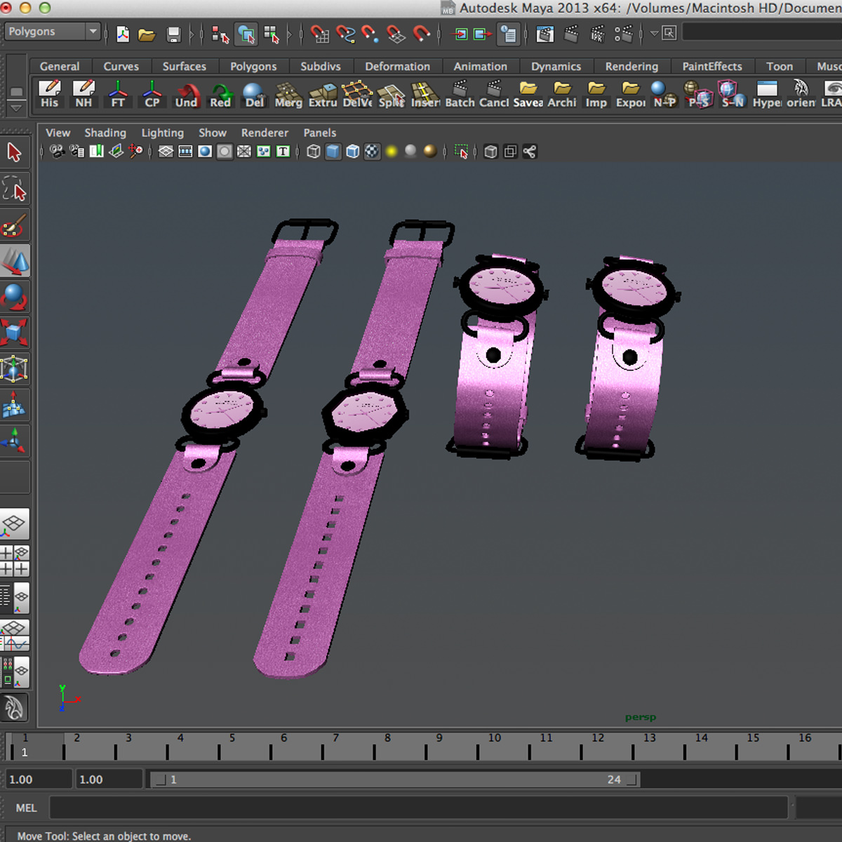 Female watch 3D model_12