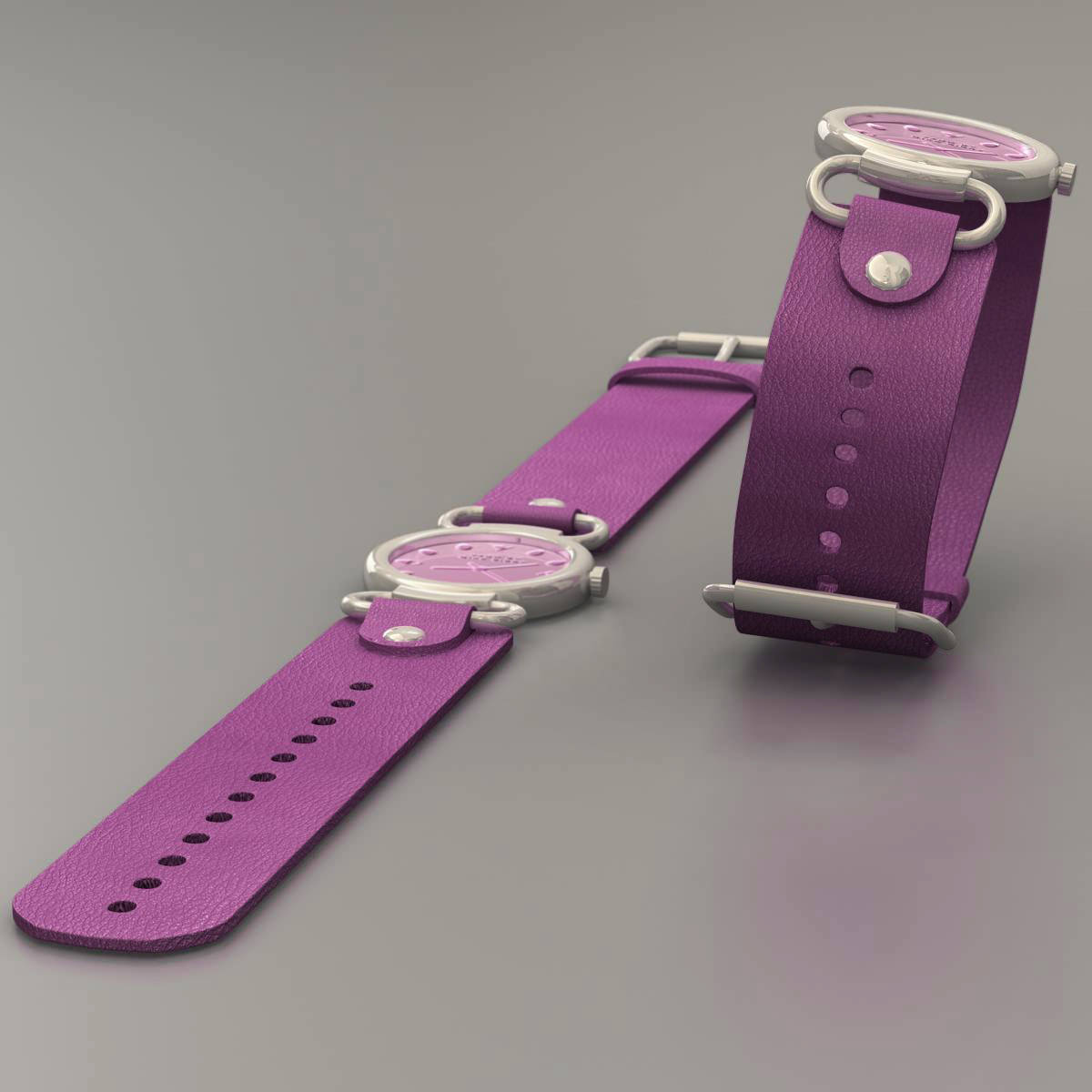Female watch 3D model_4
