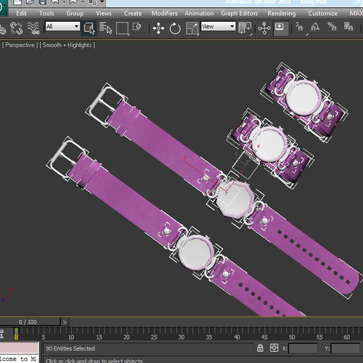 Female watch 3D model_14