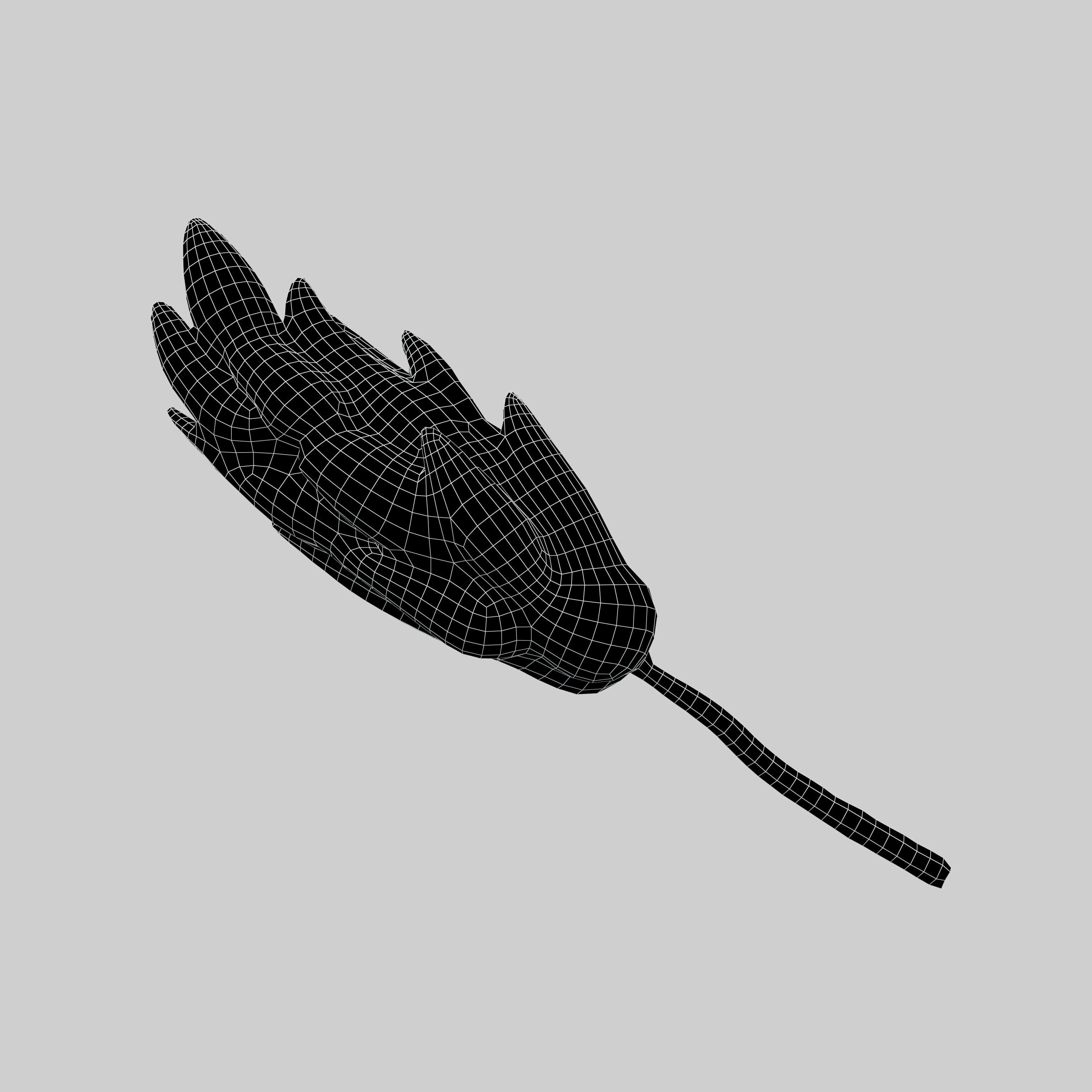 Wheat Blossom Icon v1 001 Low-poly 3D model_6