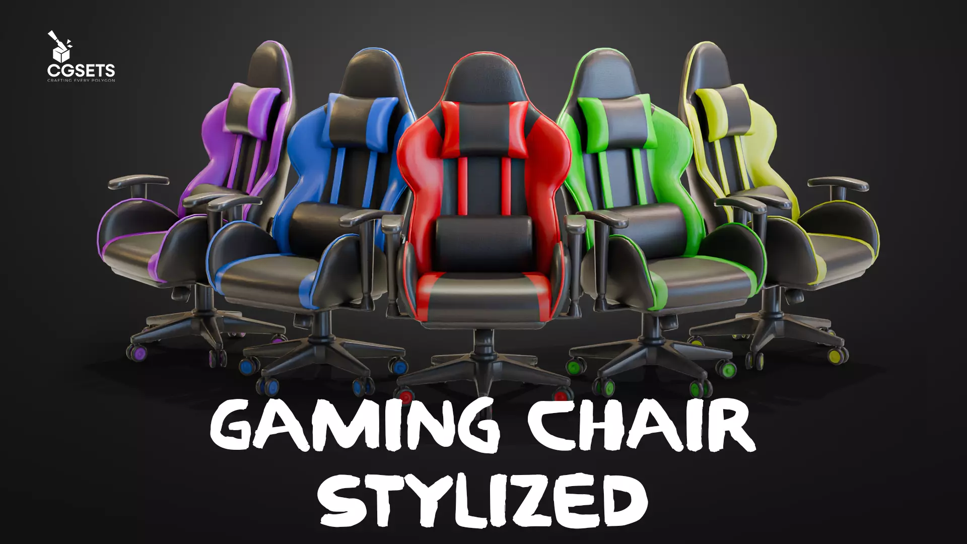 Gaming Chair Stylized Low-poly 3D model_0