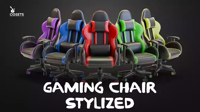 Gaming Chair Stylized Low-poly 3D model