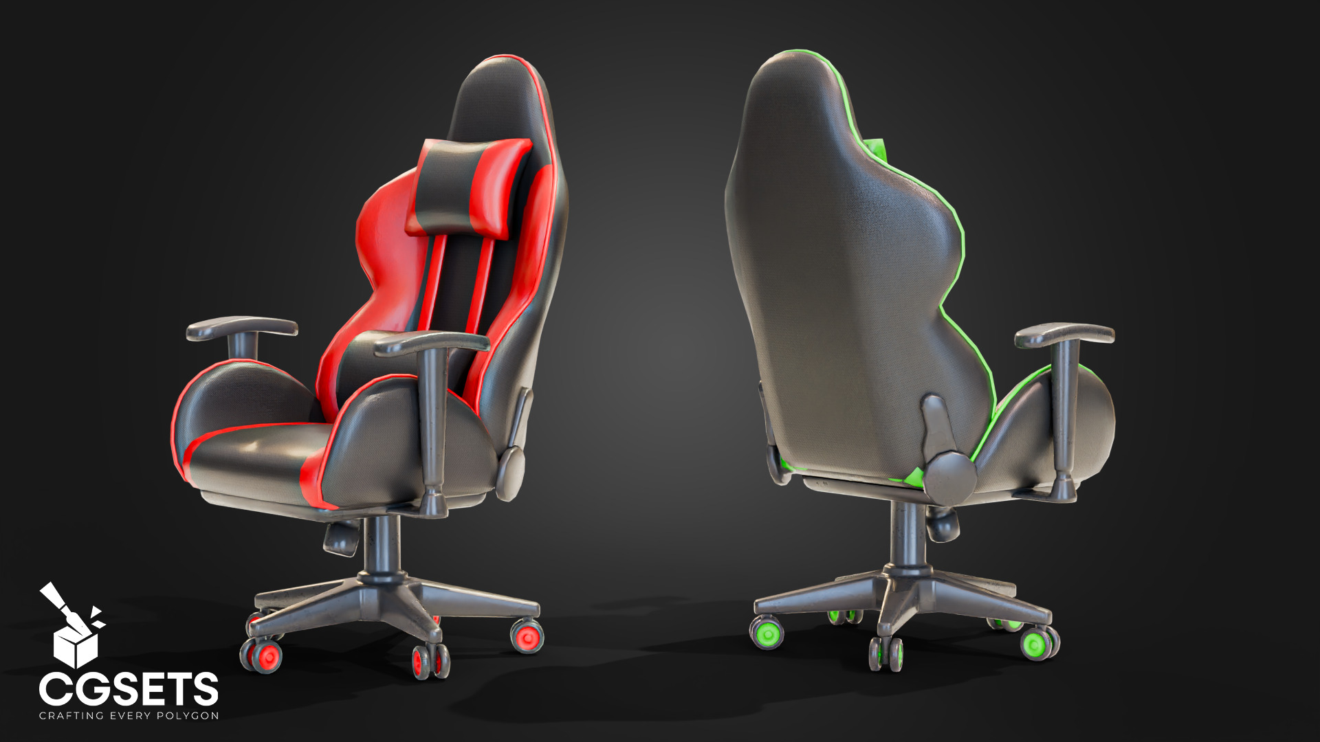 Gaming Chair Stylized Low-poly 3D model_2