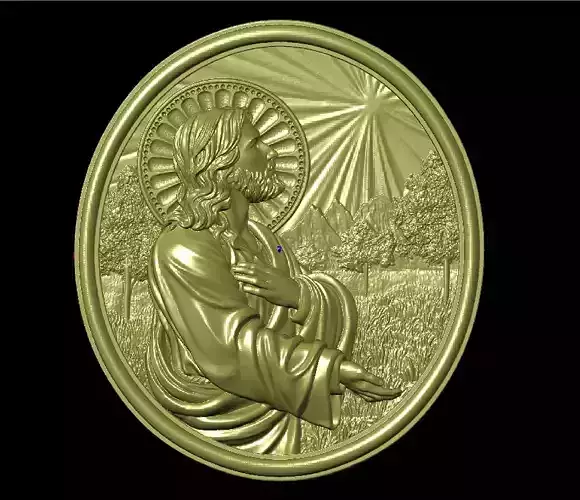 Christian character side face half body Jesus pendant 