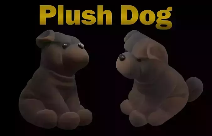 Plush Dog- Cute Low-Poly Game-Ready Plush Animal