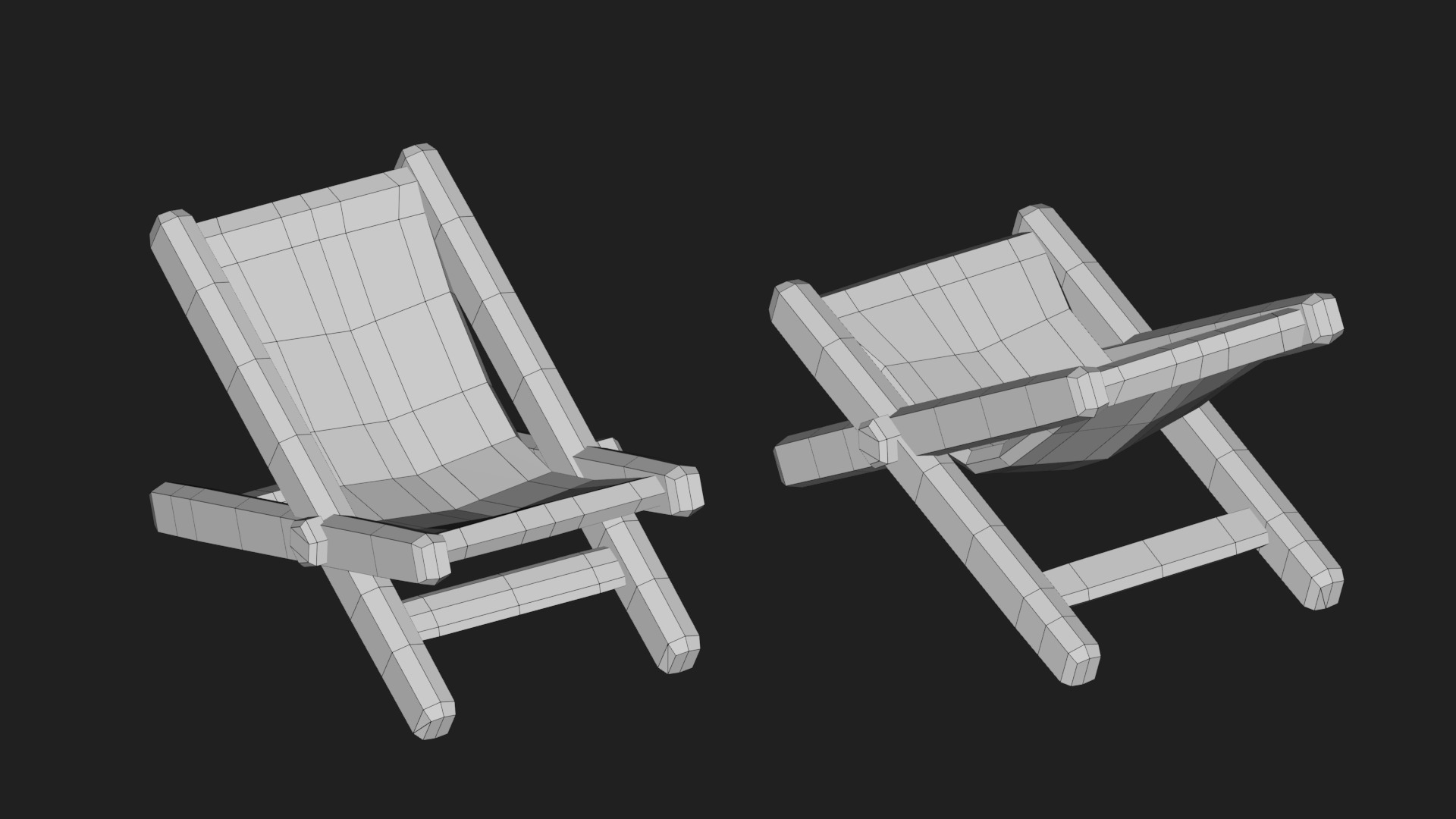 beach chair Low-poly 3D model_9