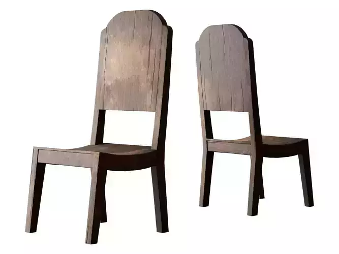 Rustic Wooden High-Back Chair Vintage Style Seating