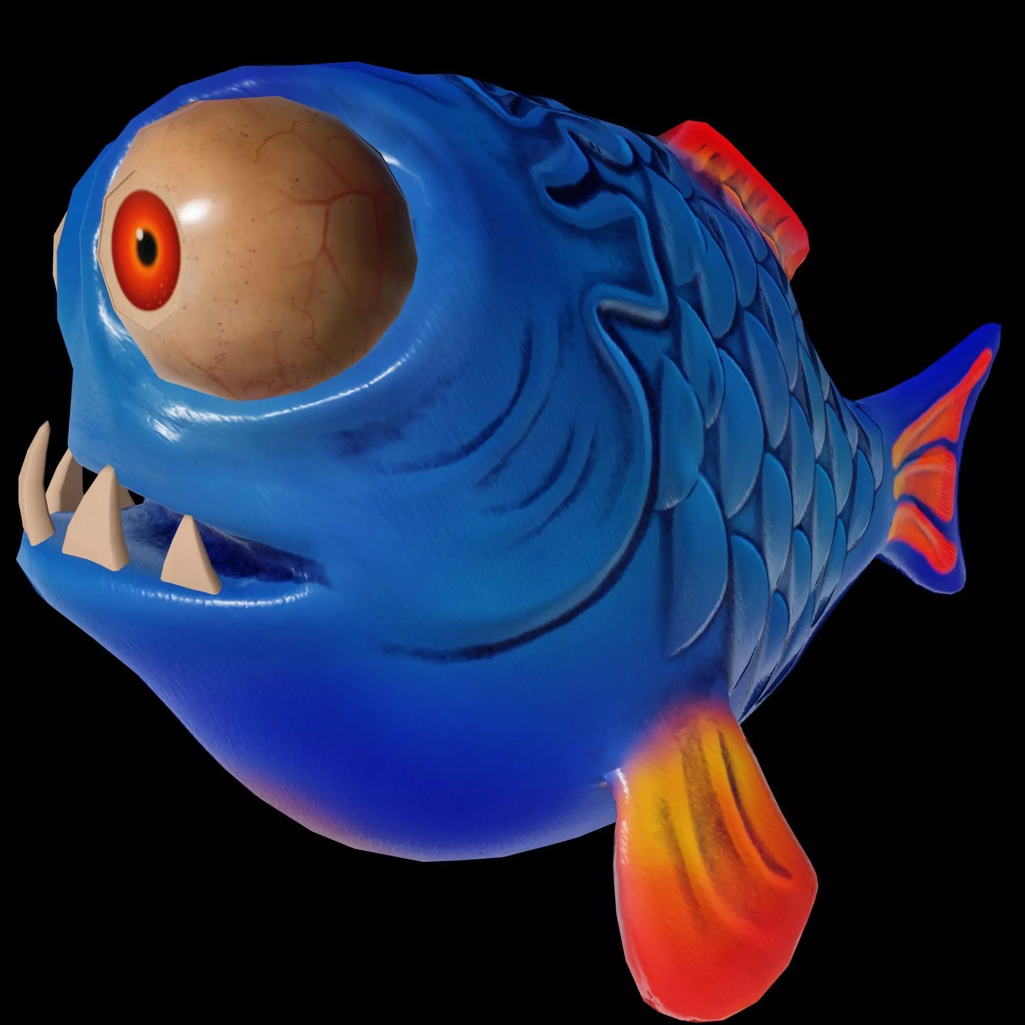 Mutant Deep Sea Fish - Low Poly PBR Low-poly 3D model_0