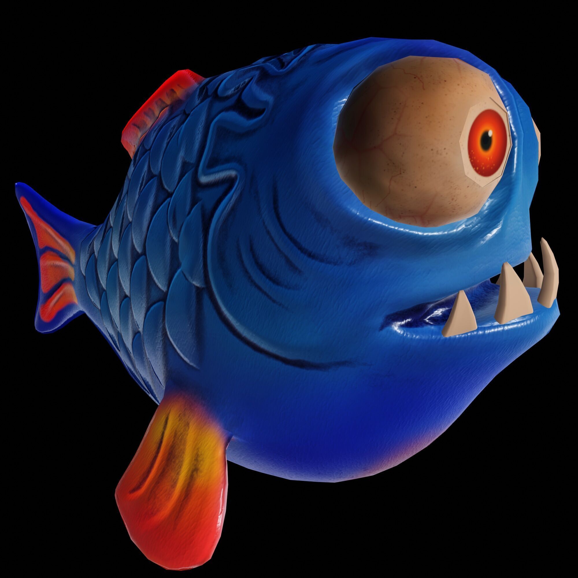 Mutant Deep Sea Fish - Low Poly PBR Low-poly 3D model_5