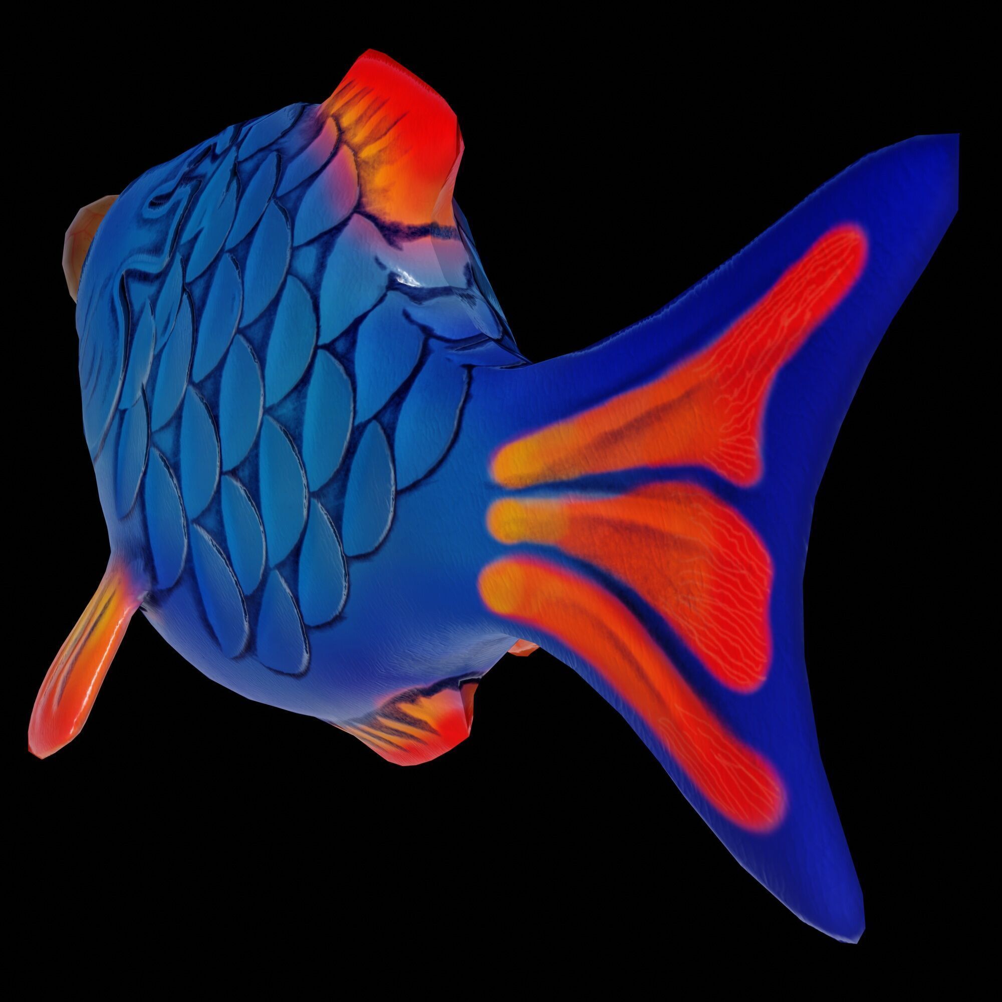 Mutant Deep Sea Fish - Low Poly PBR Low-poly 3D model_7