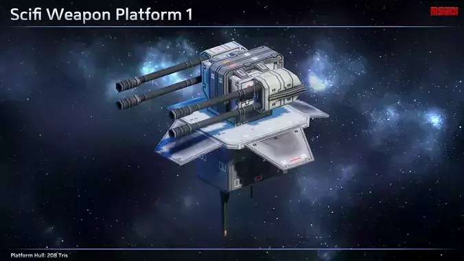 Space Weapon Platforms Low-poly 3D model