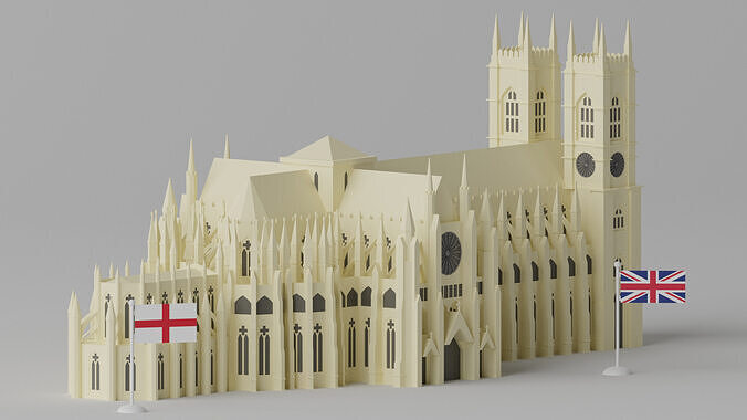 Westminster Abbey UK London 3D model 7