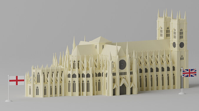 Westminster Abbey UK London 3D model 6