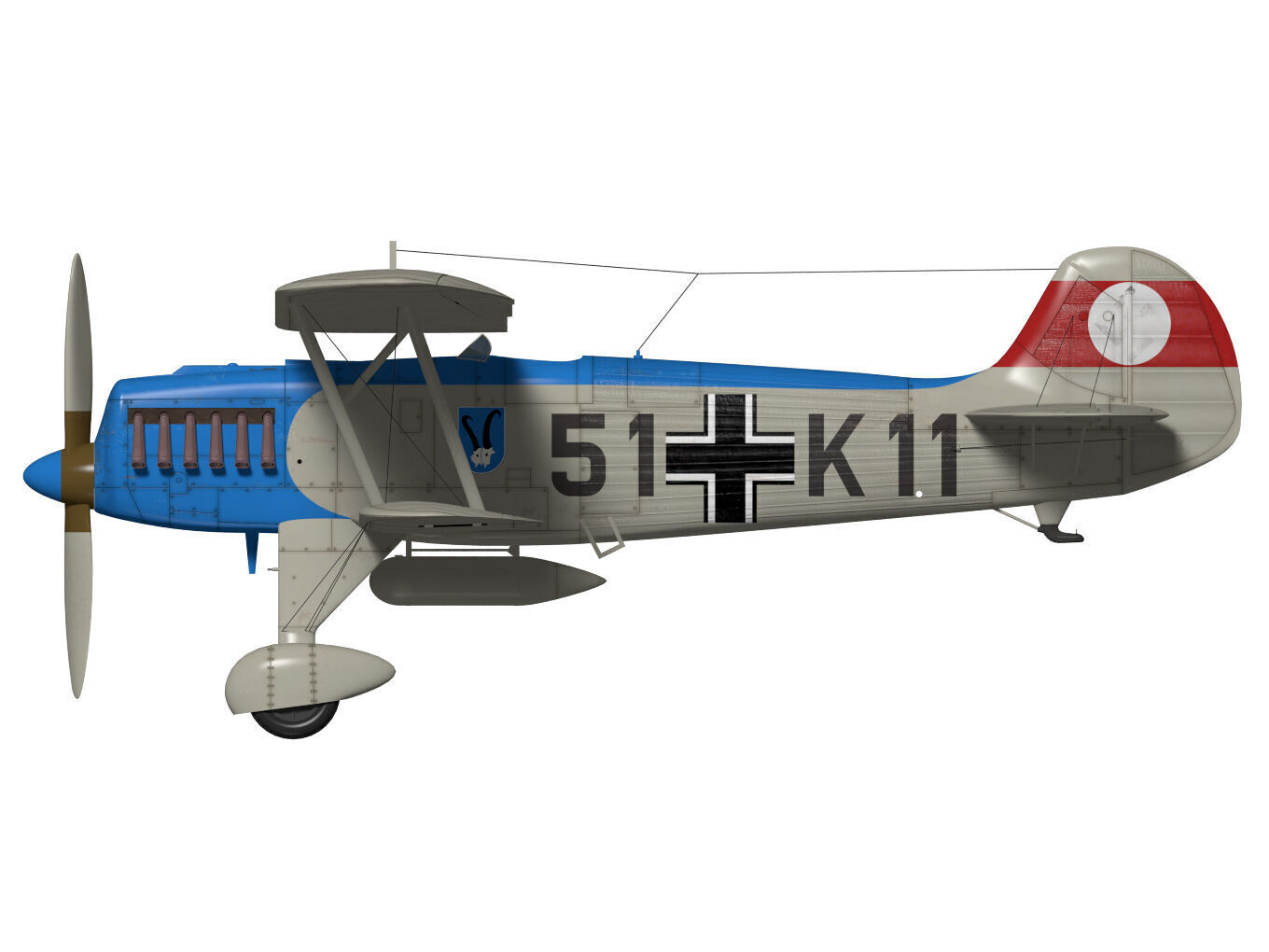 Heinkel He-51 3D model_9