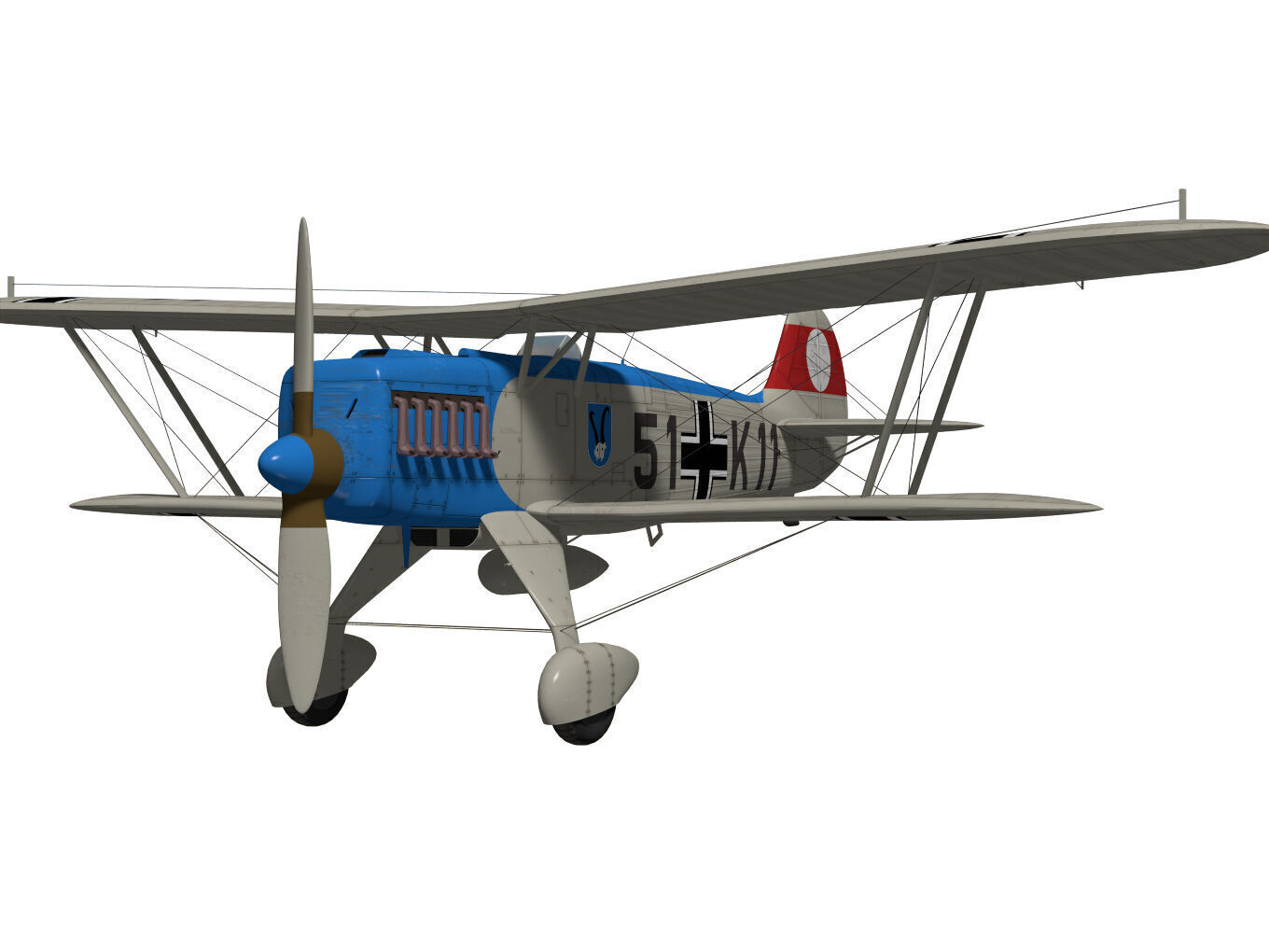 Heinkel He-51 3D model_4