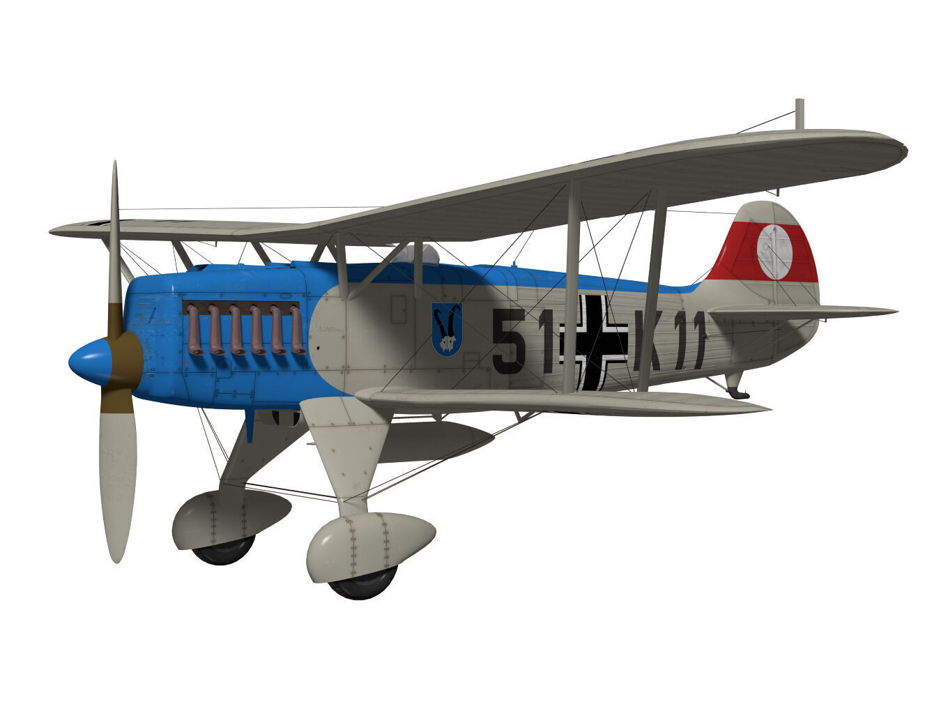 Heinkel He-51 3D model_2