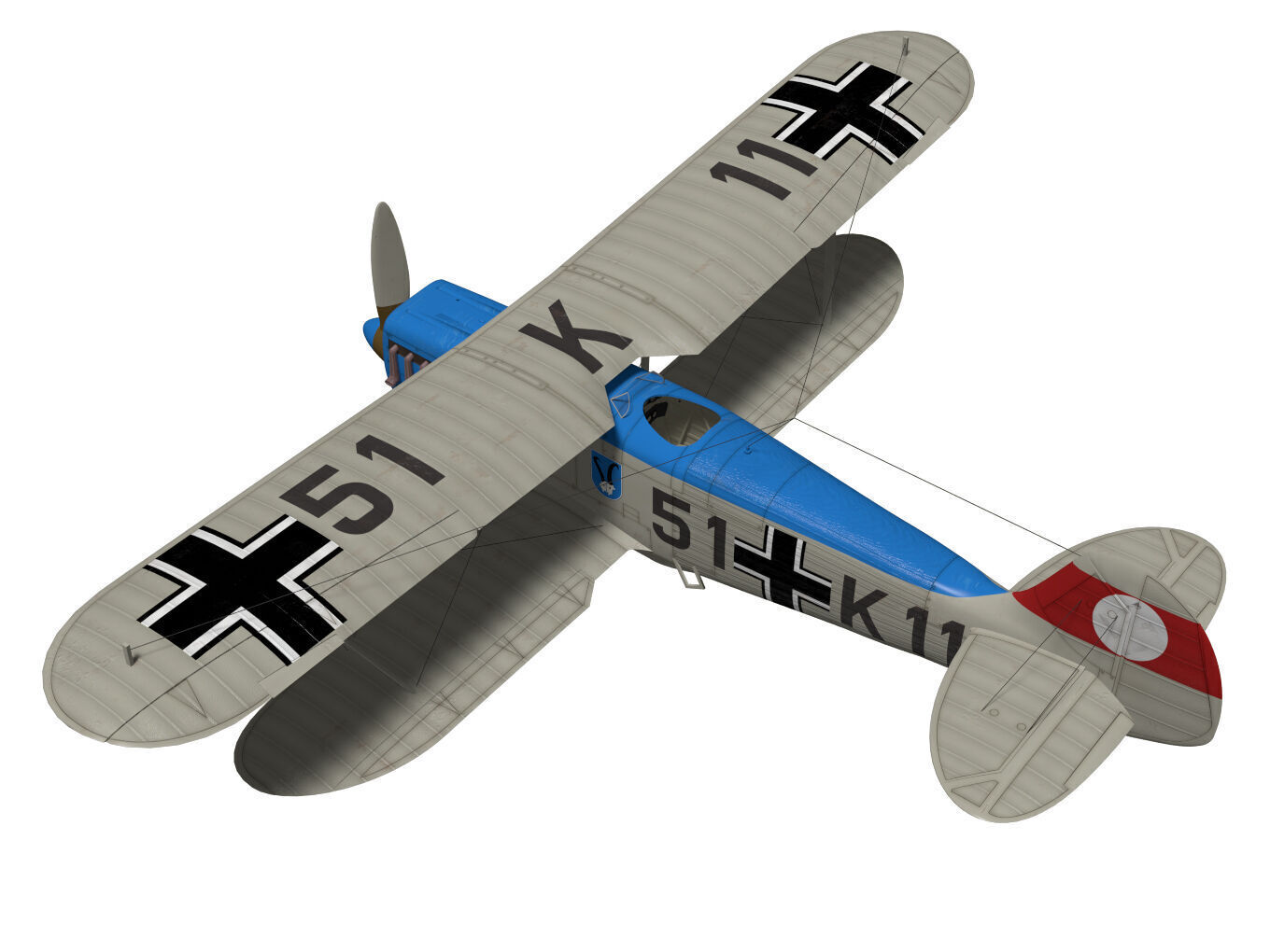 Heinkel He-51 3D model_1