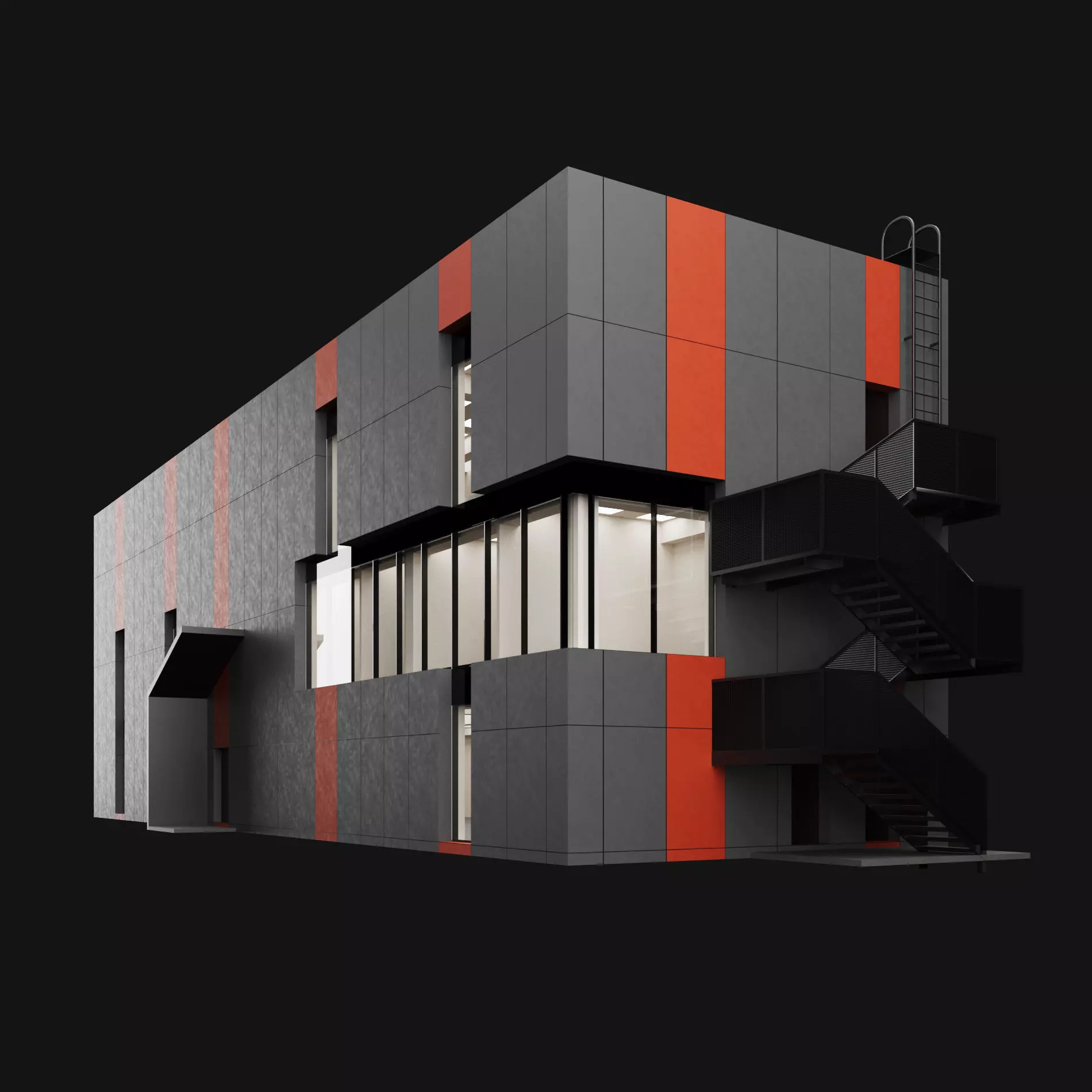 Modern commercial office building 3D model