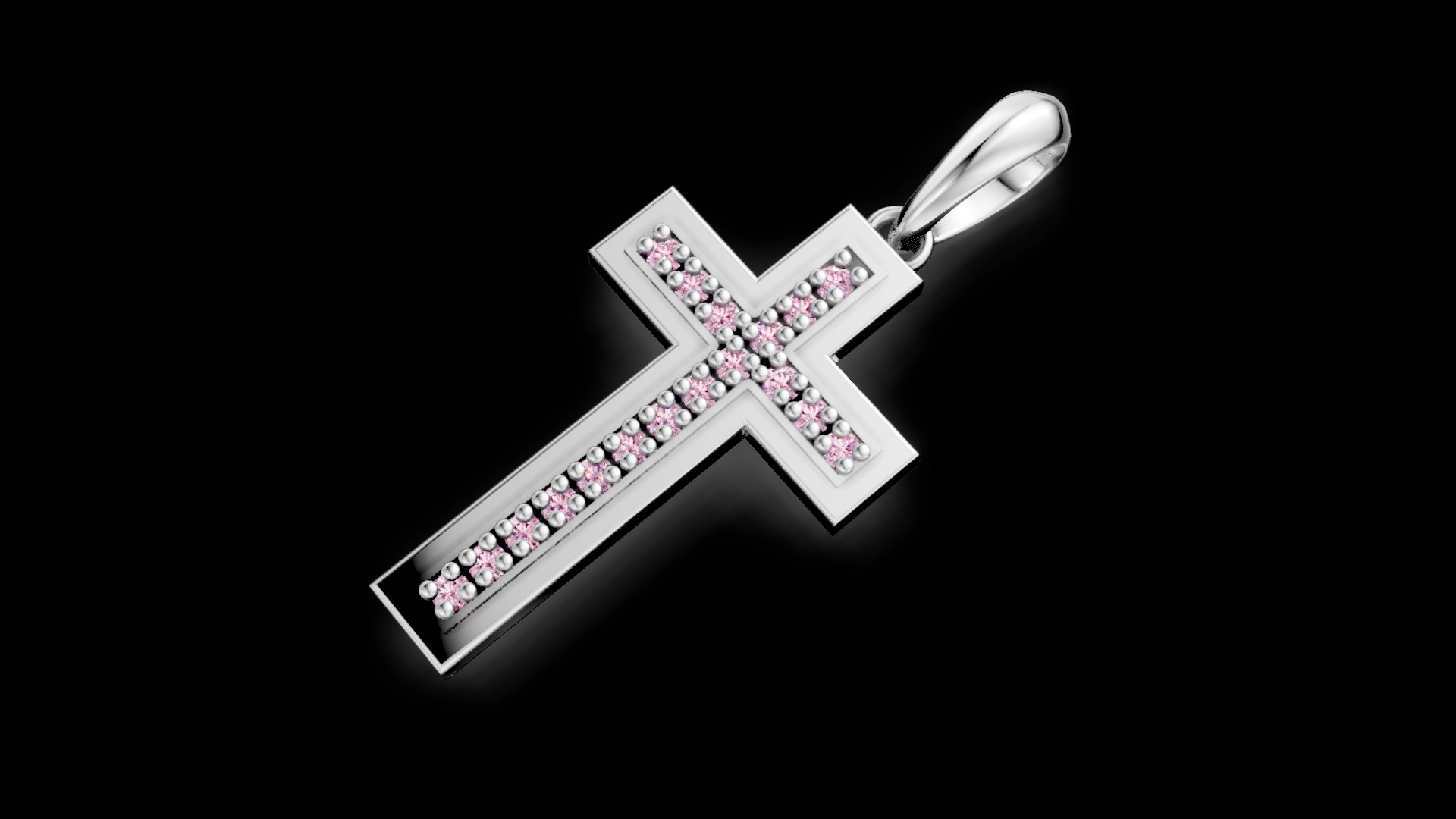 Diamond Cross Pendant 1 3D print model_11