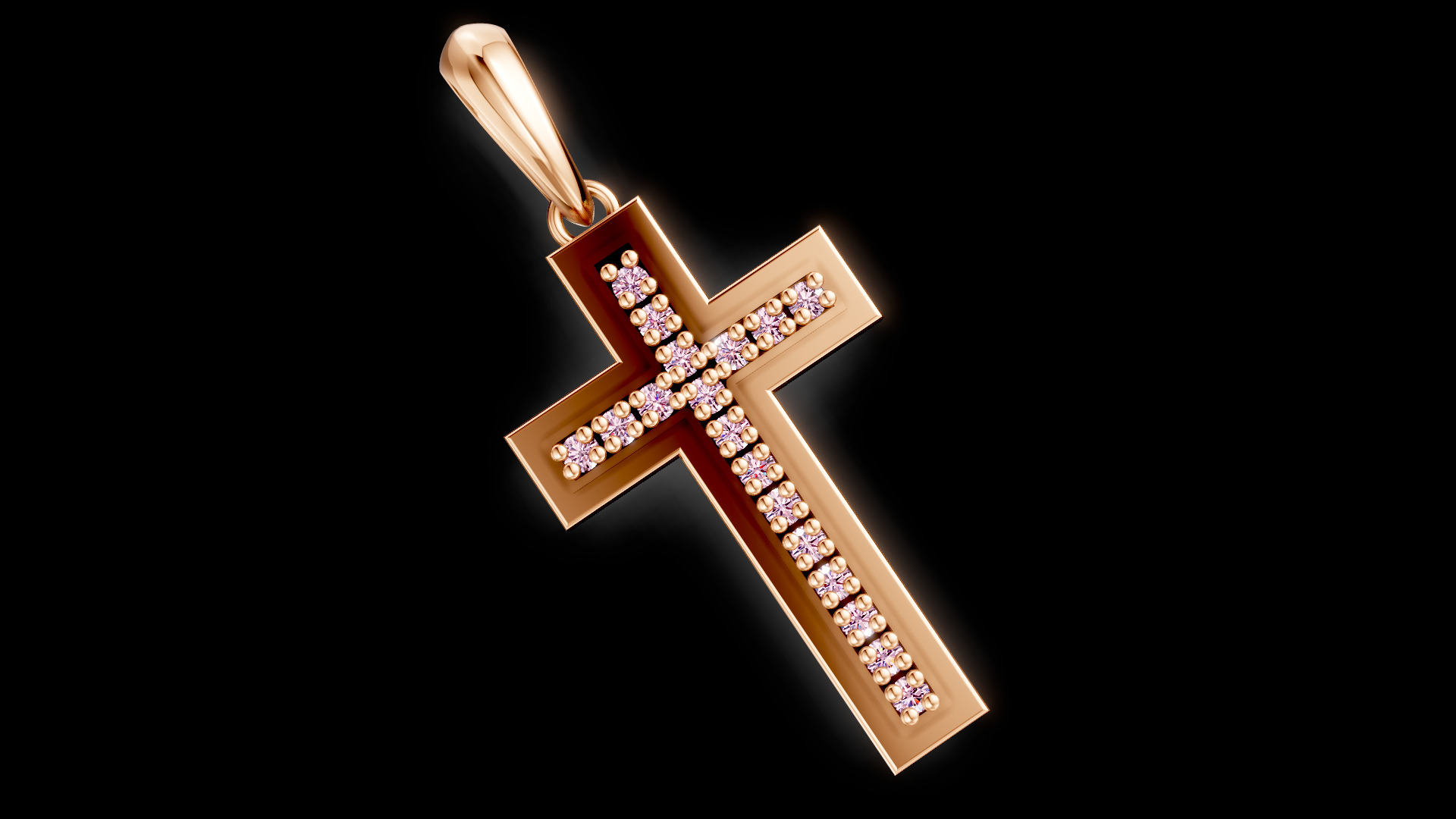 Diamond Cross Pendant 1 3D print model_8