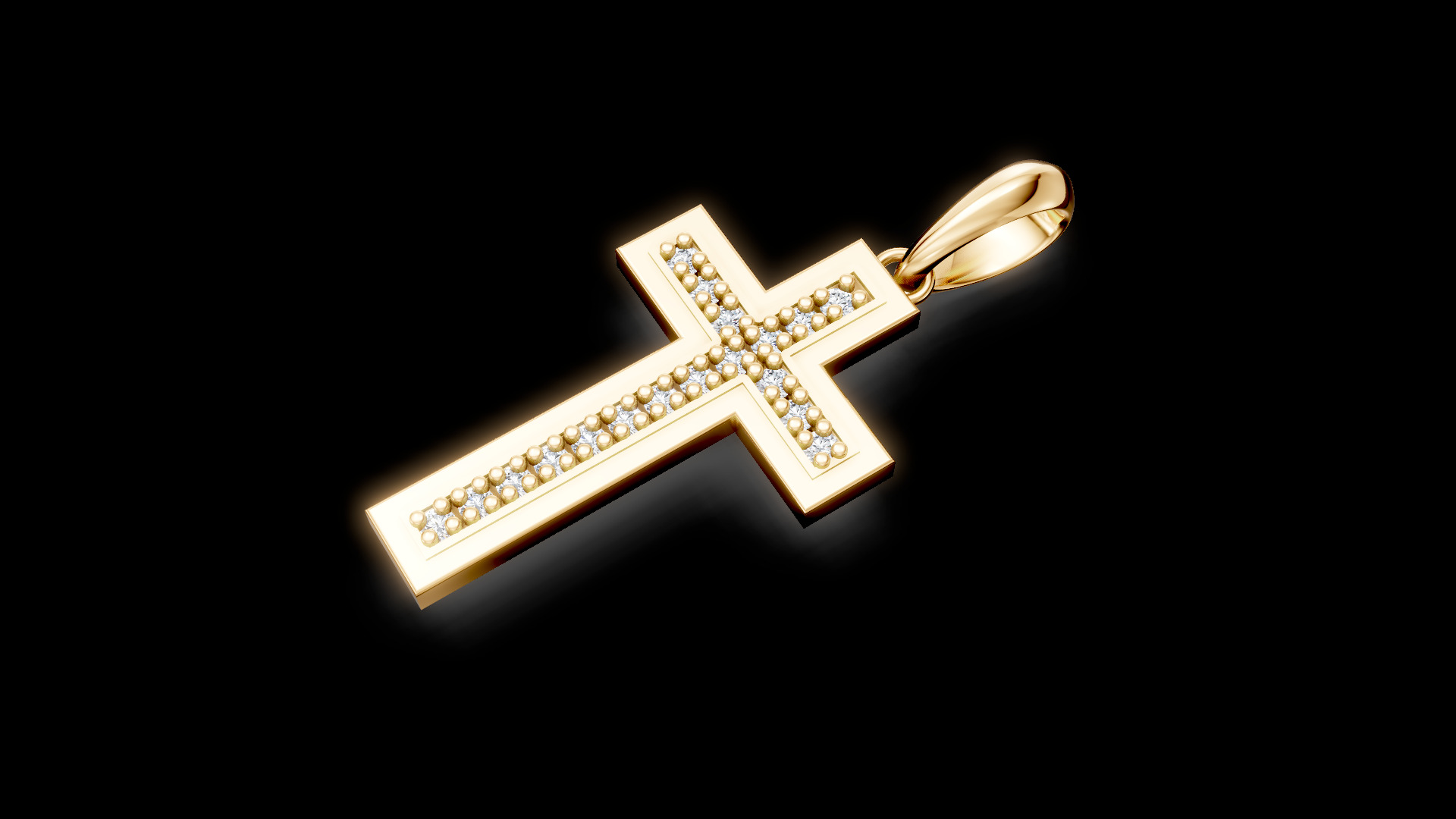 Diamond Cross Pendant 1 3D print model_4