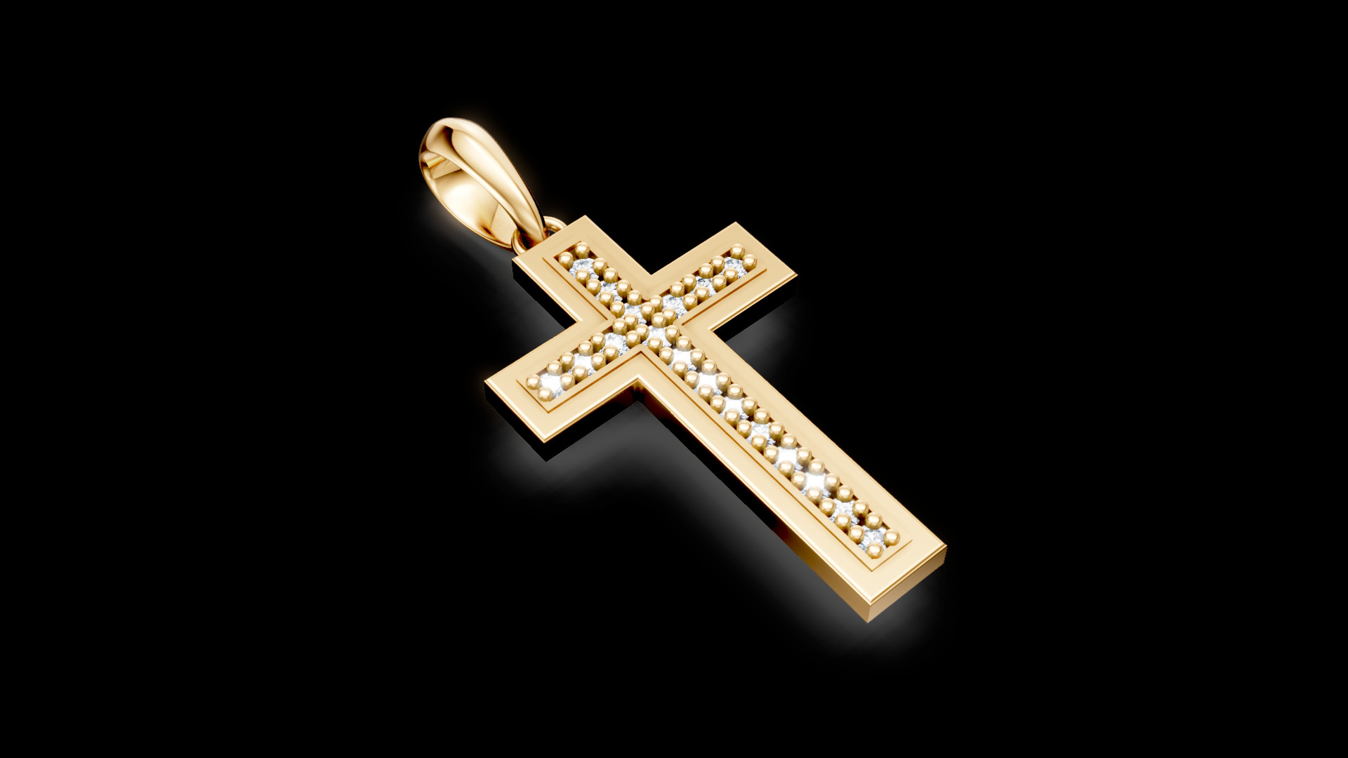 Diamond Cross Pendant 1 3D print model_1