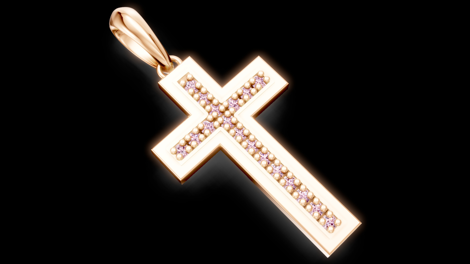 Diamond Cross Pendant 1 3D print model_6