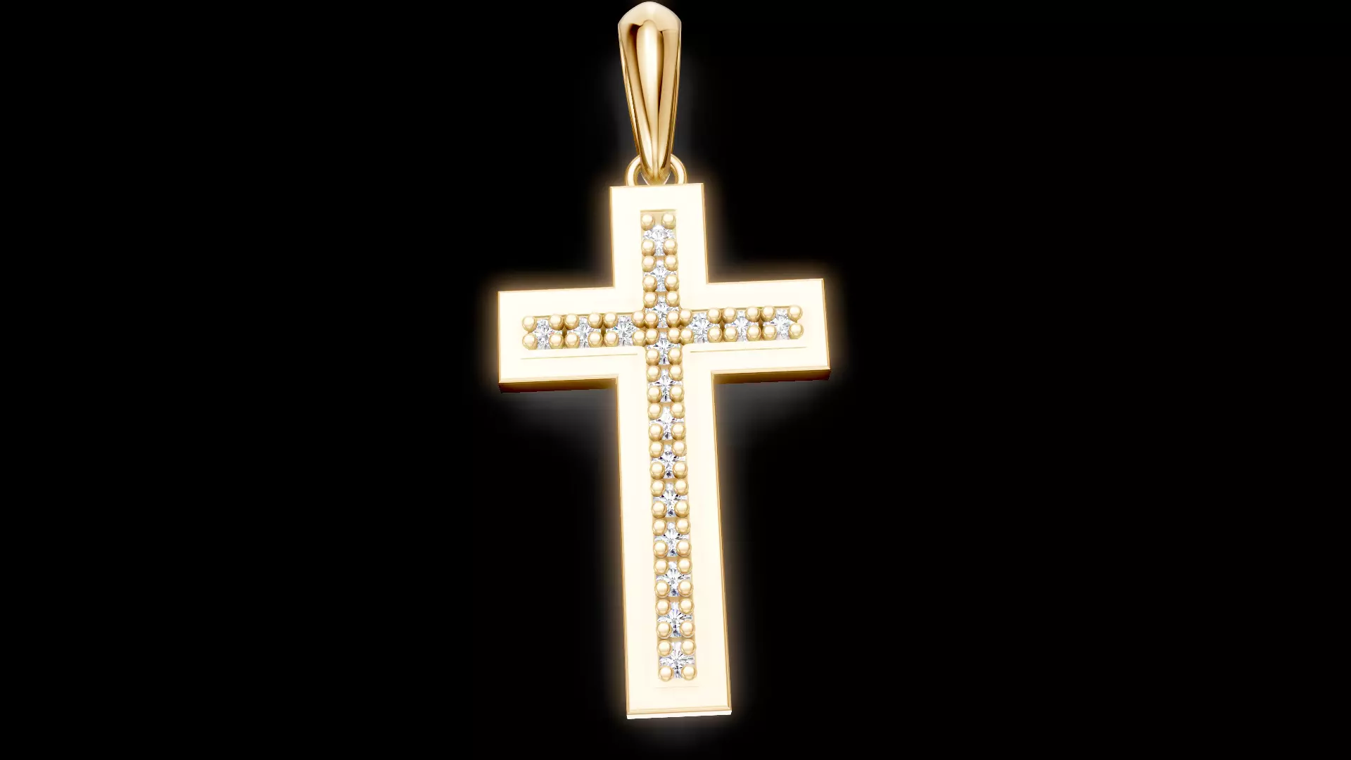 Diamond Cross Pendant 1 3D print model_0