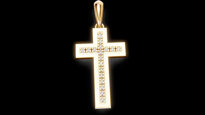 Diamond Cross Pendant 1 3D print model