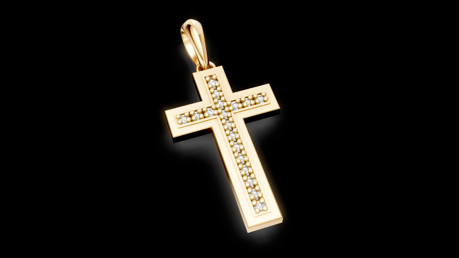Diamond Cross Pendant 1 3D print model_3