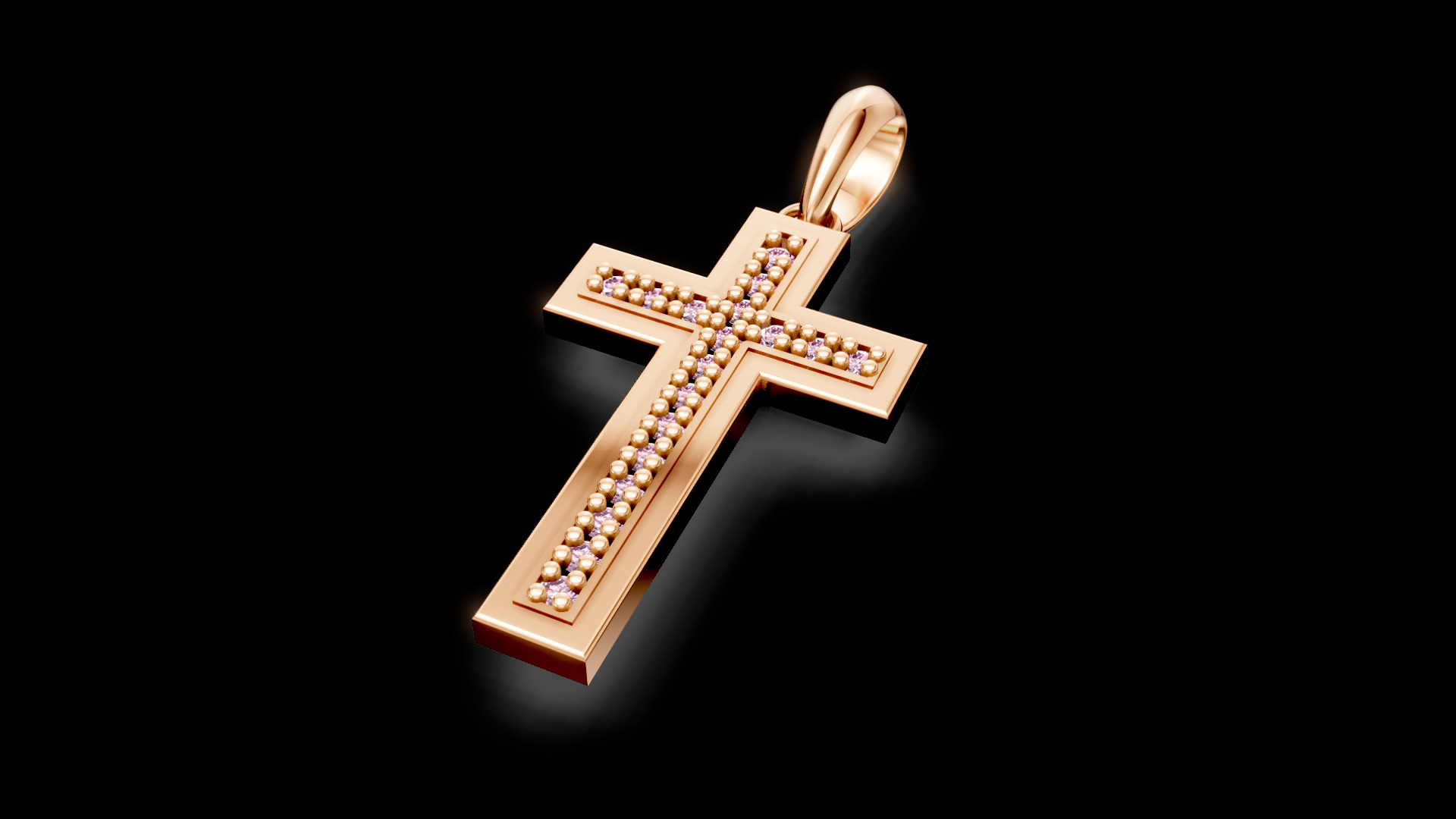 Diamond Cross Pendant 1 3D print model_7