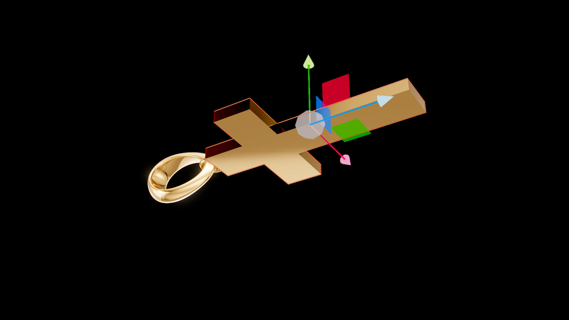 Diamond Cross Pendant 1 3D print model_5