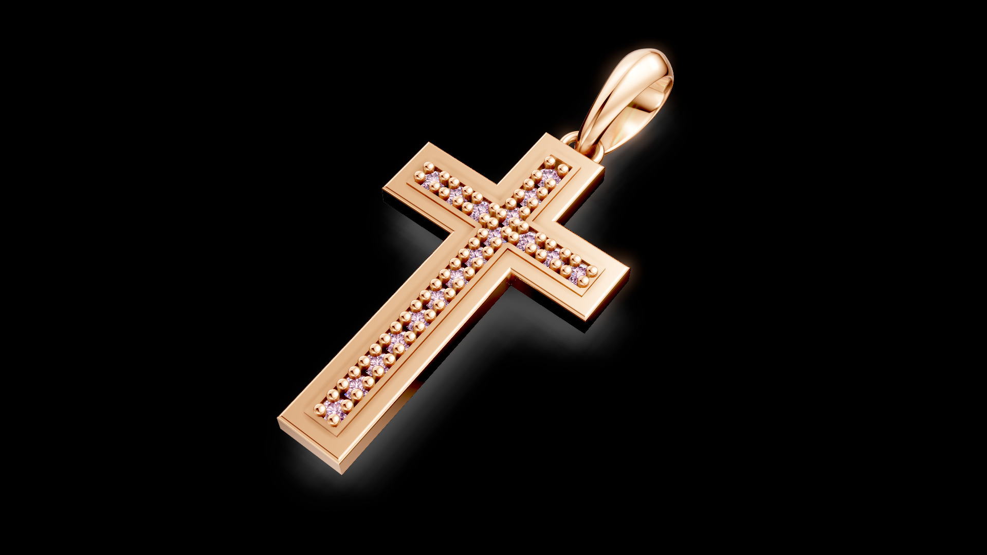 Diamond Cross Pendant 1 3D print model_9