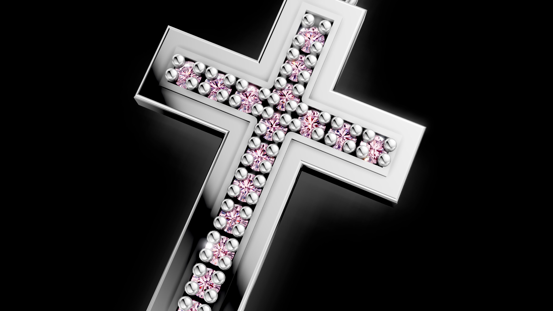 Diamond Cross Pendant 1 3D print model_16
