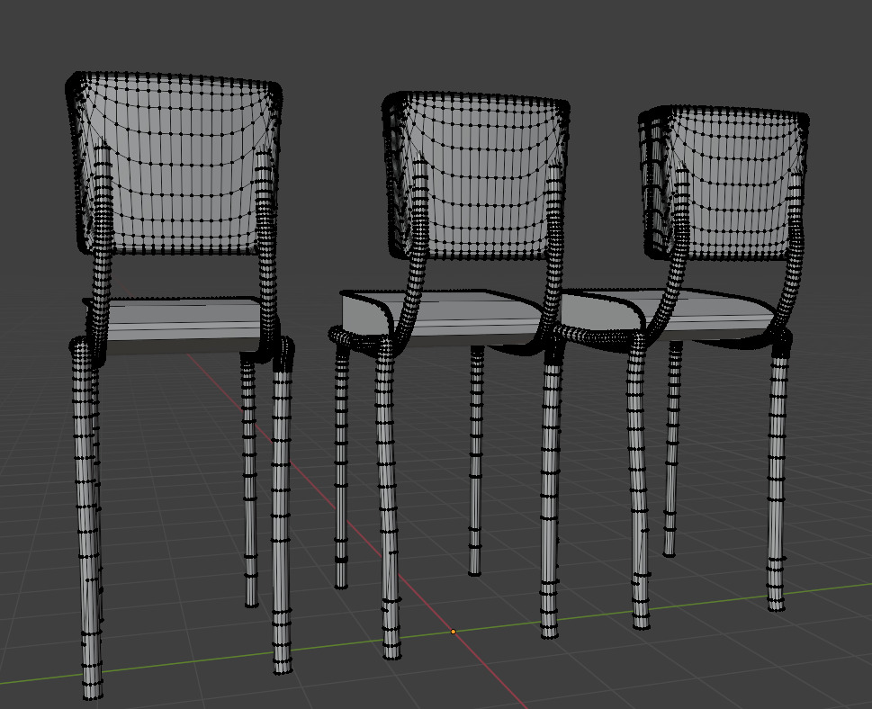 Small retro diners 50s chairs Low-poly 3D model_4