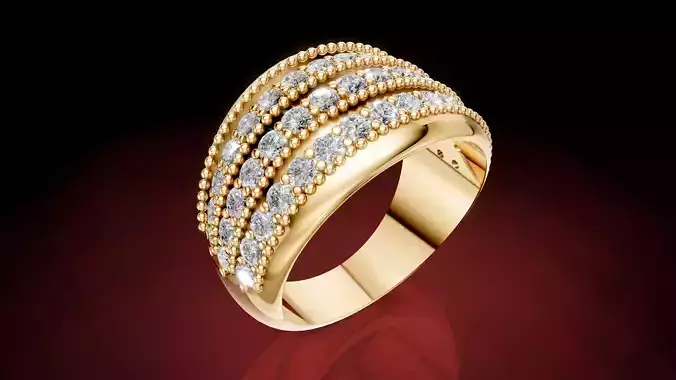 Millgrain Diamond Ring