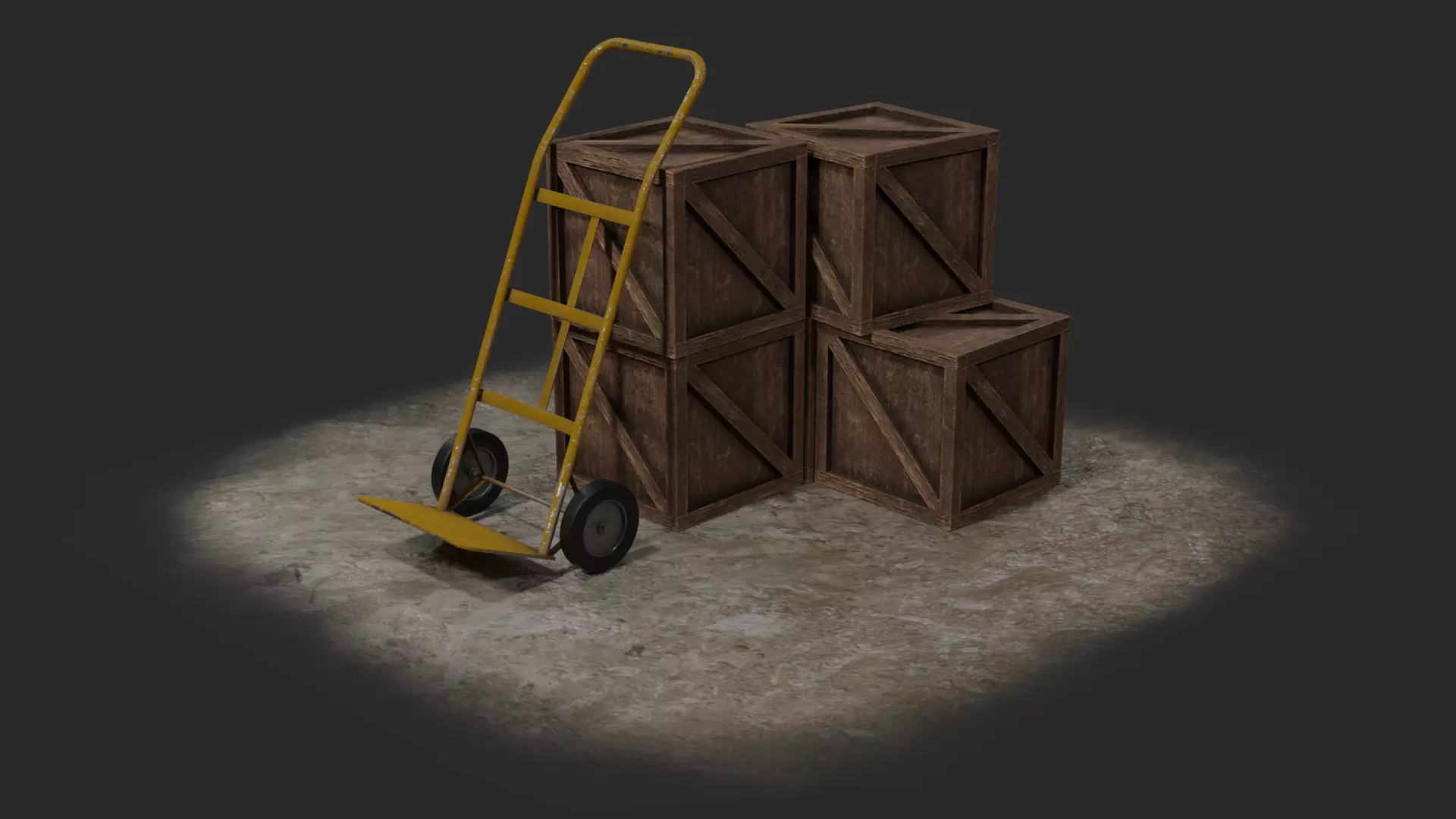 Pile of Boxes Low-poly 3D model_0