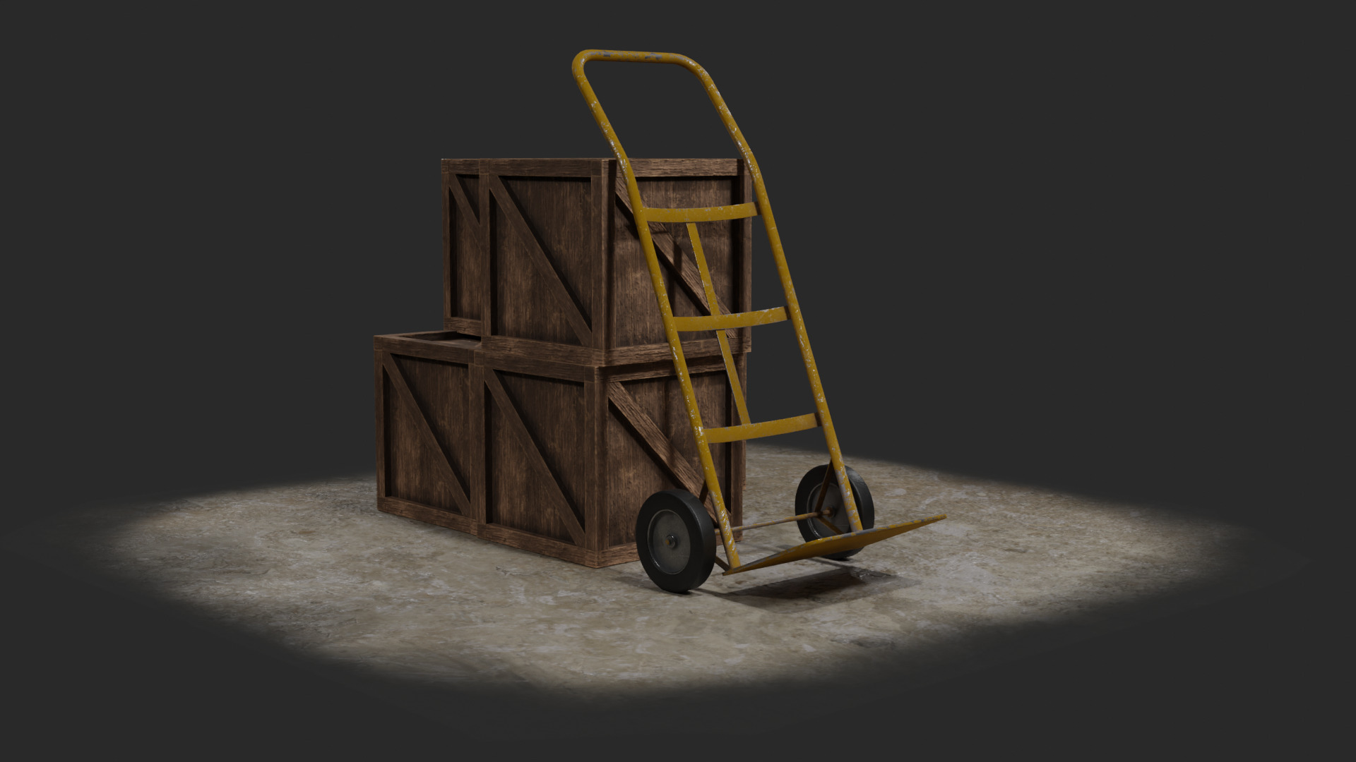 Pile of Boxes Low-poly 3D model_2