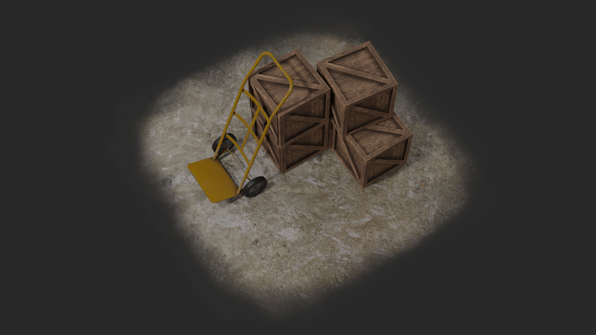 Pile of Boxes Low-poly 3D model_3
