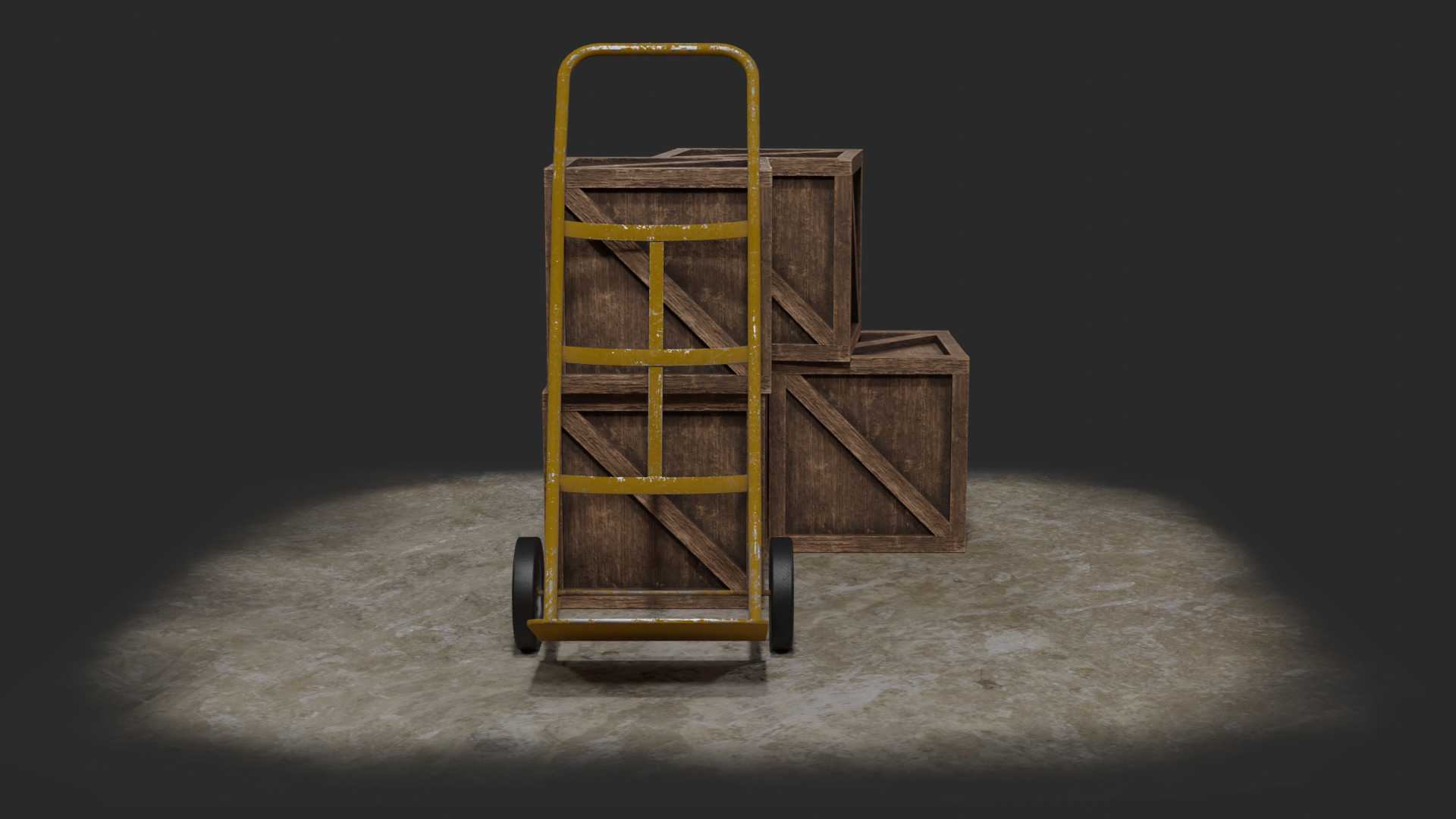 Pile of Boxes Low-poly 3D model_1