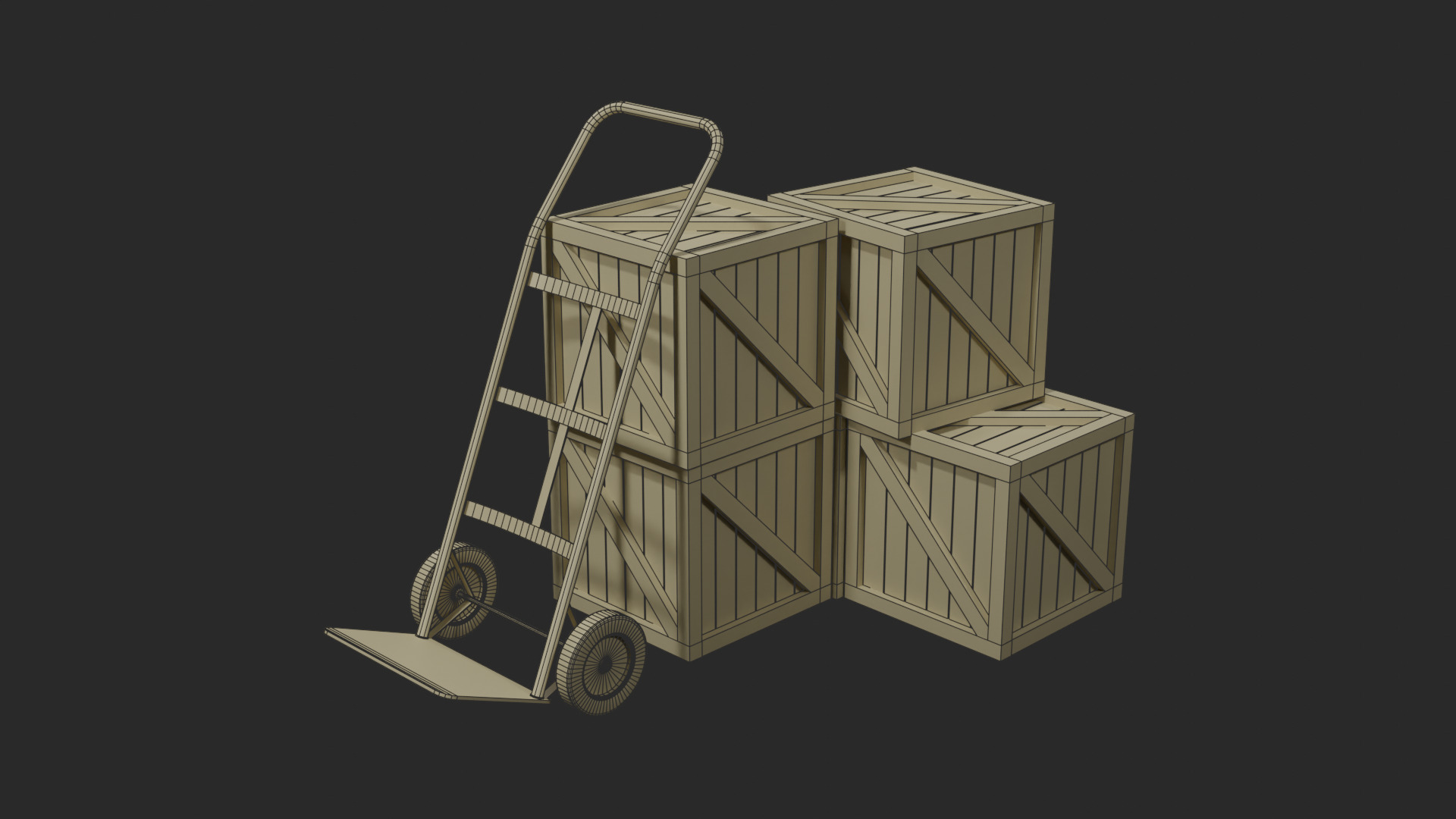 Pile of Boxes Low-poly 3D model_4