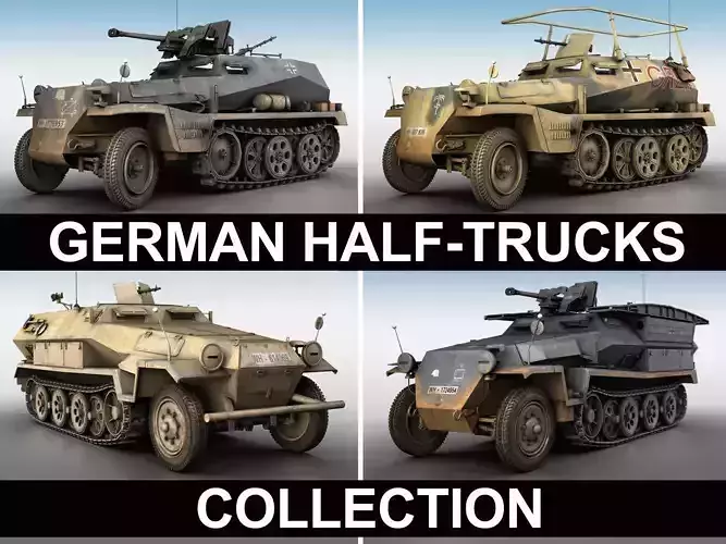 German Half Trucks - Collection 3D model